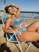 Maiô Feminino com EstampaTropicais - Mirla. Plus Size