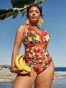 Maiô Feminino com EstampaTropicais - Mirla. Plus Size