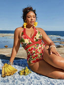 Maiô Feminino com EstampaTropicais - Mirla. Plus Size