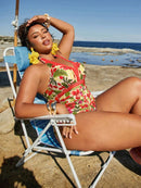 Maiô Feminino com EstampaTropicais - Mirla. Plus Size