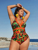 Maiô Feminino com EstampaTropicais - Mirla. Plus Size