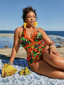 Maiô Feminino com EstampaTropicais - Mirla. Plus Size