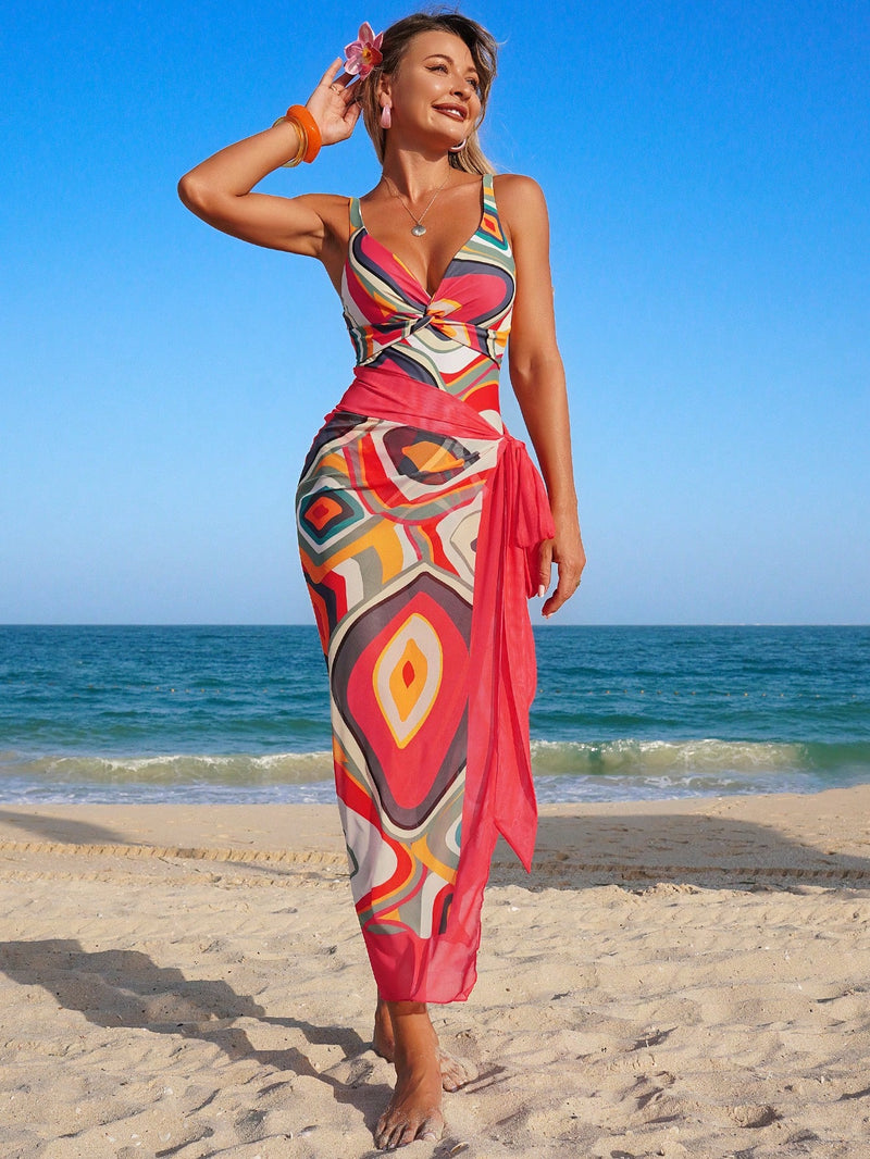 Maiô Feminino com Saída de Praia  em Tule - Filipa
