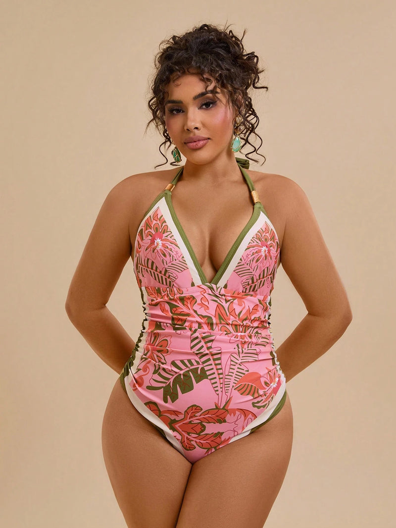 Maiô Feminino com decote em V - Ilana. Plus Size