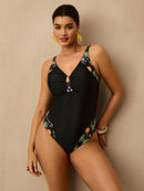 Maiô Feminino com detalhe em Retalhos Estampado - Nicolle. Plus Size