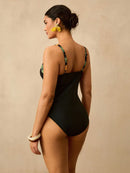 Maiô Feminino com detalhe em Retalhos Estampado - Nicolle. Plus Size