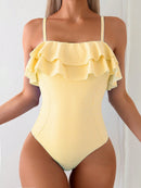 Maiô Feminino Listrado Com Babado Pietra