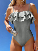 Maiô Feminino Listrado Com Babado Pietra