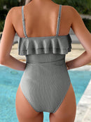 Maiô Feminino Listrado Com Babado Pietra