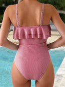 Maiô Feminino Listrado Com Babado Pietra