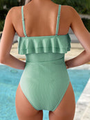 Maiô Feminino Listrado Com Babado Pietra