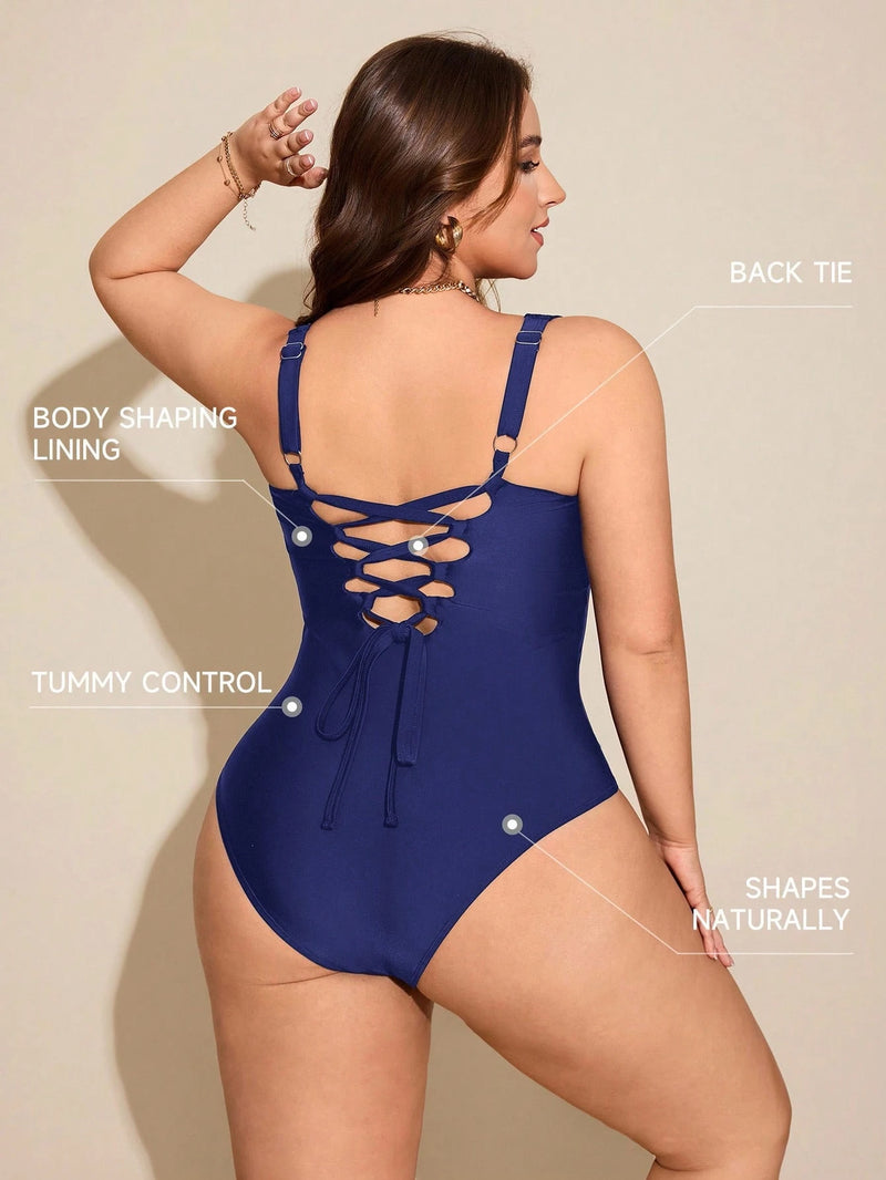 Maiô Feminino Modelador com costas Regulavel - Clear. Plus Size