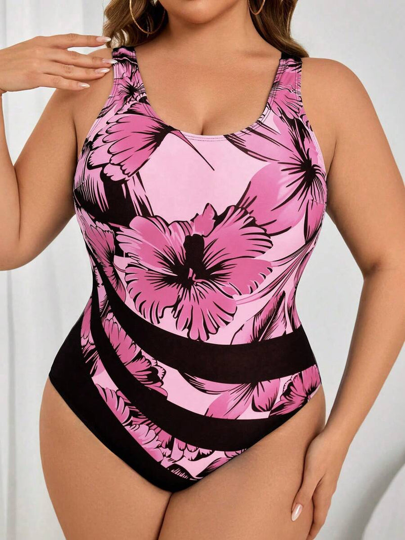 Maiô Feminino com Estampa Tropical Botânica - Emma. Plus Size