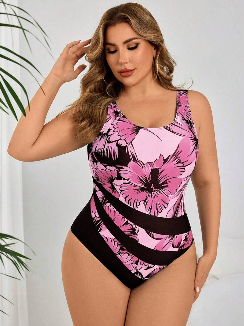 Maiô Feminino com Estampa Tropical Botânica - Emma. Plus Size