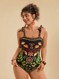 Maiô Feminino com Laço no Ombro - Sami. Plus Size