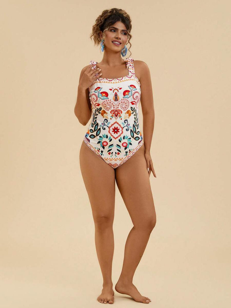 Maiô Feminino com Laço no Ombro - Sami. Plus Size
