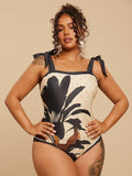 Maiô Feminino com Laço no Ombro - Sami. Plus Size