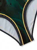 Maiô Feminino com Saída de Praia comToque de Luxo e Estampa Refinada - Margo. Plus Size