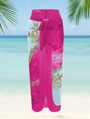 Maiô Feminino com Saída de Praia com Amarração e Estampa Elegante - Valentina. Plus Size