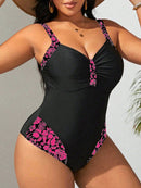 Maiô Feminino com detalhe em Retalhos Estampado - Nicolle. Plus Size