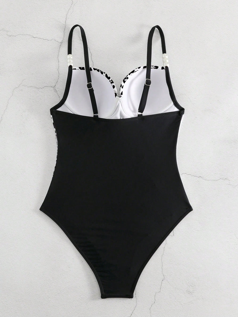 Maiô Feminino de alças finas com detalhe Perola. Paraty