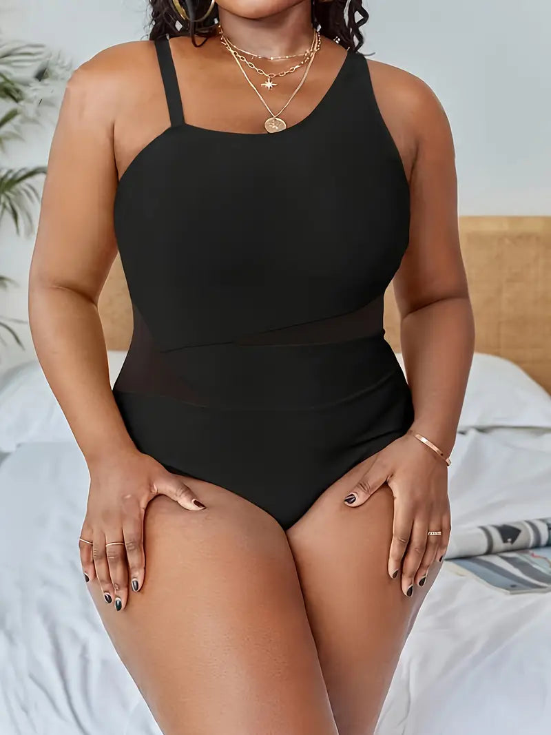 Maiô Feminino sem armação Gola Assimétrica Alanis. Plus Size. Flash