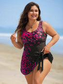 Maiô Tankini Feminino com Estampa Floral e Amarração Lateral - Flora. Plus Size