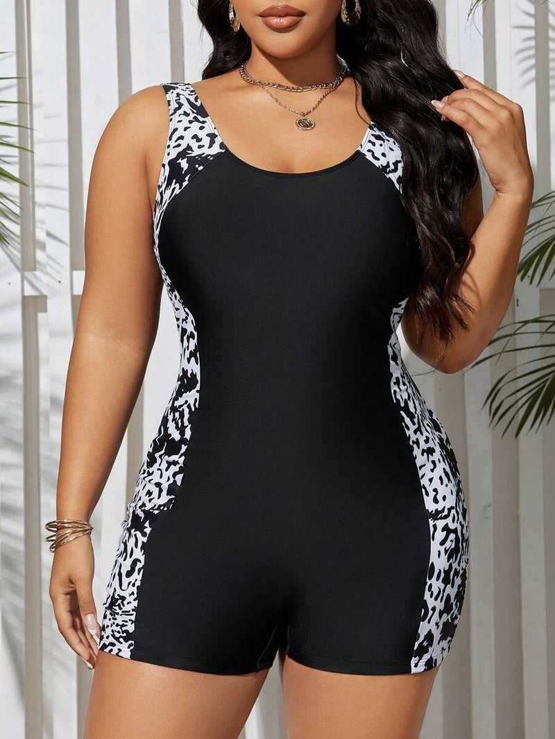 Maiô Tanquíni Feminino Com Estampa Lateral - Olivia. Plus Size