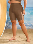 Short De Praia Feminino Com Bolsa Para Celular. Plus Size