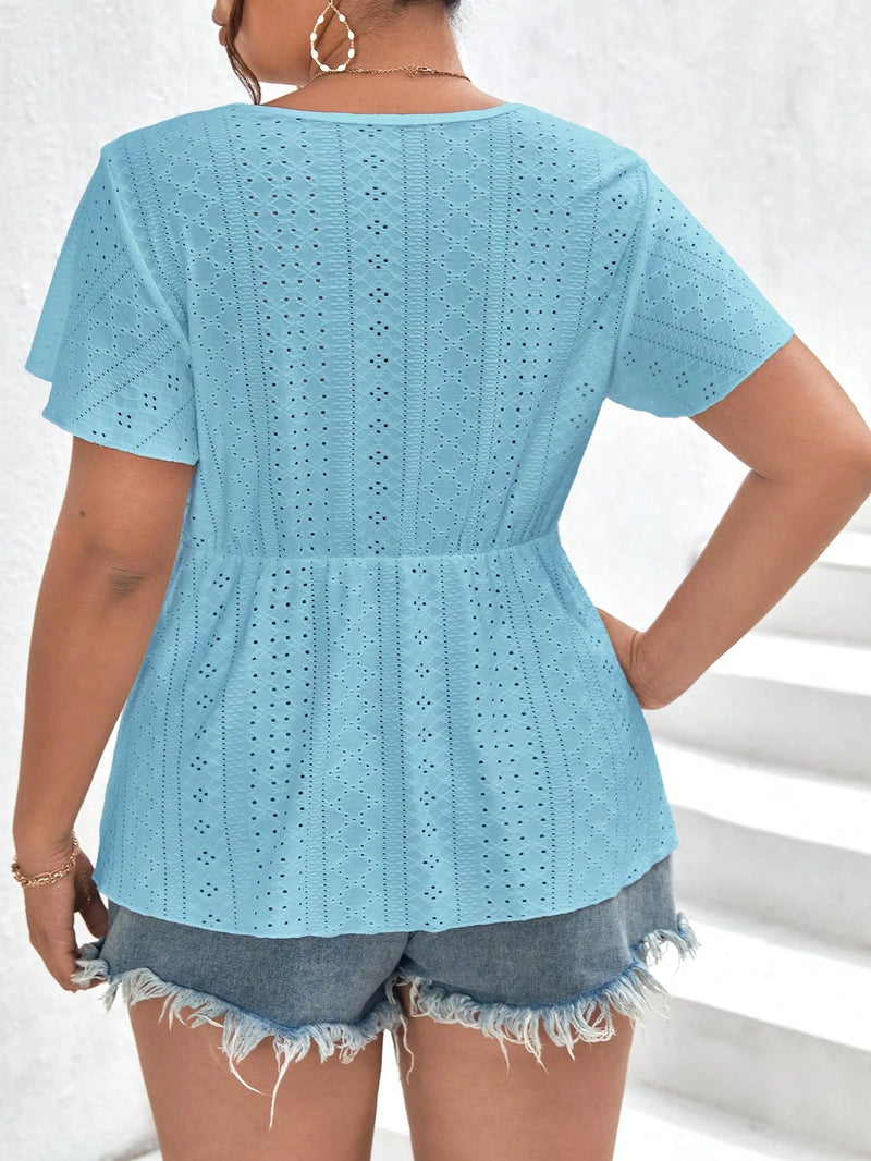 Blusa Feminina Bordada Solta Salim Plus Size