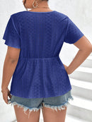 Blusa Feminina Bordada Solta Salim Plus Size