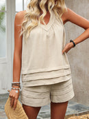 Conjunto Feminino  Regata Com Decote Em V Vanessa Plus Size