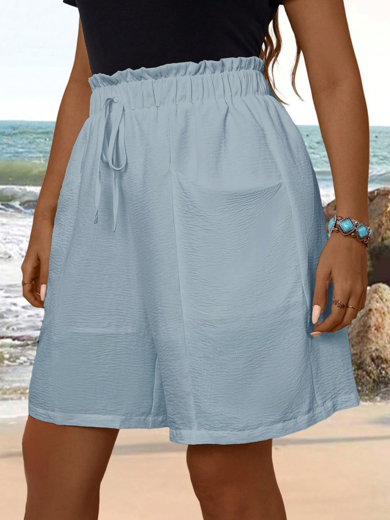 Shorts Feminino com Bolsos Funcionais e Cintura Franzida - Maciane. Plus Size
