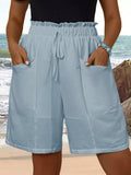Shorts Feminino com Bolsos Funcionais e Cintura Franzida - Maciane. Plus Size