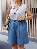 Shorts Feminino com Bolsos Funcionais e Cintura Franzida - Maciane. Plus Size