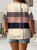 Camisa Feminina com Detalhe em Listras Verticais e Design Casual - Amélia. Plus Size