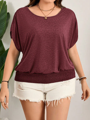 Blusa Feminina com Elástico na Barra e Mangas Soltas - Beatrice. Plus Size
