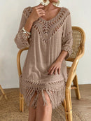 Saída De Praia Feminina Com Franja Leonela