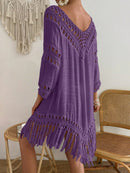 Saída De Praia Feminina Com Franja Leonela