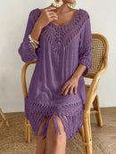 Saída De Praia Feminina Com Franja Leonela