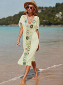 Saída De Praia Longa Com  Bordado Frontal Moana