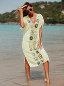 Saída De Praia Longa Com  Bordado Frontal Moana