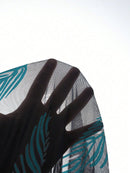 Saída Feminina com Manga Morcego e Estampa de Folhas - Sula. Plus Size