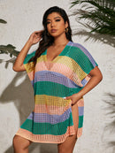 Saída de Praia Feminina Manga Curta e Asas de Morcego - Deyse. Plus Size