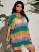 Saída de Praia Feminina Manga Curta e Asas de Morcego - Deyse. Plus Size