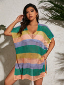 Saída de Praia Feminina Manga Curta e Asas de Morcego - Deyse. Plus Size