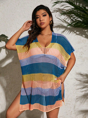 Saída de Praia Feminina Manga Curta e Asas de Morcego - Deyse. Plus Size