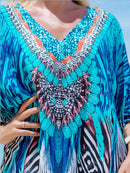 Saída De Praia Feminina Comprida E Estampada Yasmin