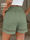 Short Feminino Cintura Elástica em Patchwork de Algodão - Lissa