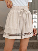 Short Feminino Cintura Elástica em Patchwork de Algodão - Lissa